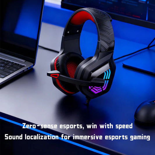 G7 Gaming Headset With Noise-cancelling Mic Surround Sound Wired LED Lights For Gamers  Stereo SVirtual Surround Bass Earphone