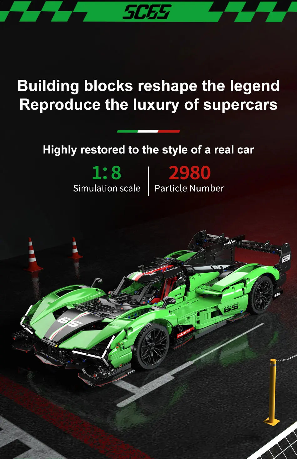 2980pcs MOC Technical Sports Car Building Blocks Model Racing Bricks Assembling Toys for Kids Adults Christmas Gift Set