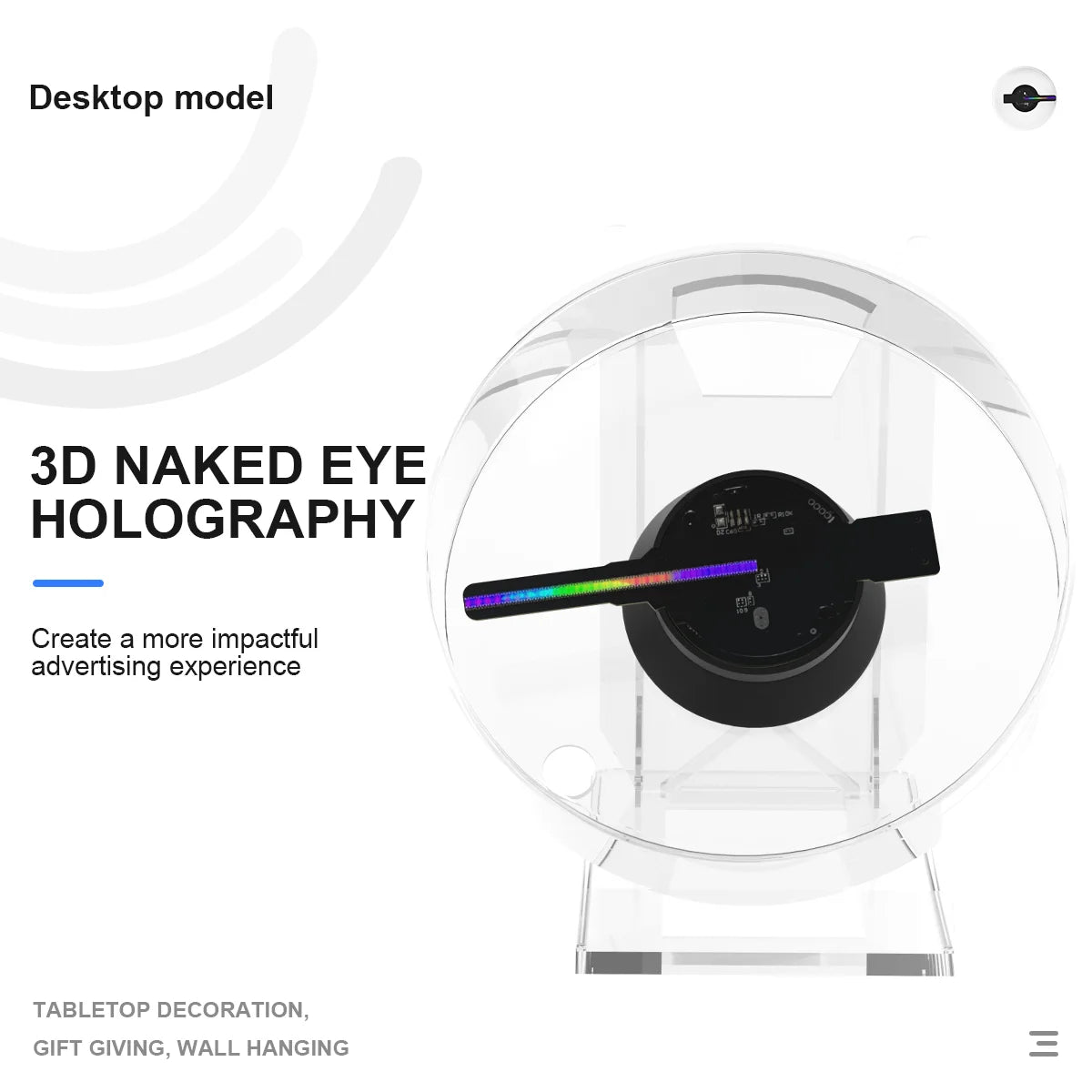 12CM MINI 3D Hologram Fan 3D Holographic Projector HD Holographic Projector for Stores Bars Party Xmas Advertising Display Light