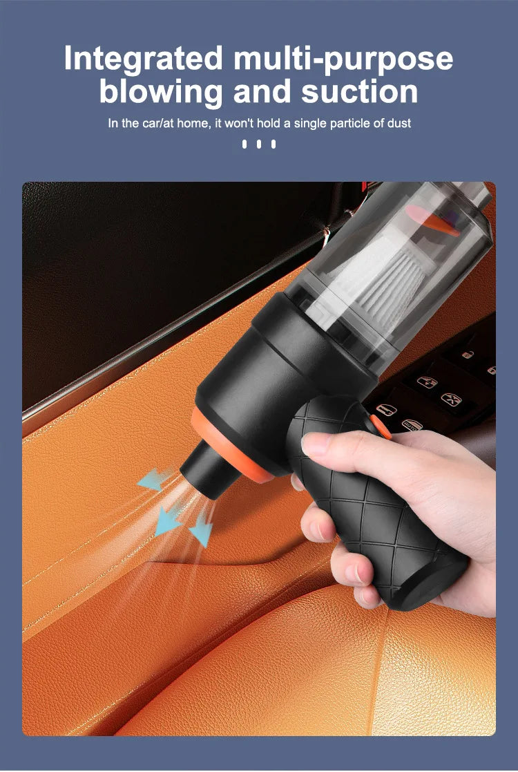 Wireless Car Vacuum Cleaner USB Charging 1200mAh Portable Cleaning Appliance Mini Wet and Dry Blow Vacuum Cleaner Household