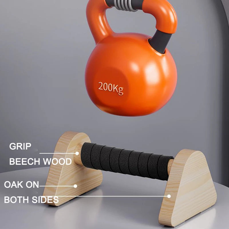 Solid Wood Russian Stand Push Up Wooden Stand Indoor Exercise Strength Training Home Upper Limb Fitness