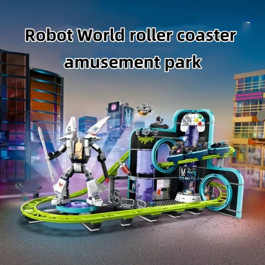 986PCS Exciting Robot Roller Coaster Model – Creative Building Blocks Set for Kids – Perfect Christmas Gift!