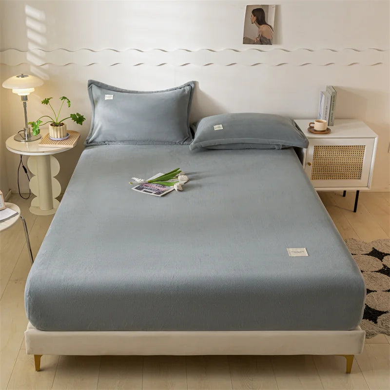 Velvet Thermal Mattress Cover, Plush Fabric Sheets For Winter, Bed Cover, Bed Sheets Set For Single Double King Queen Bed120x200