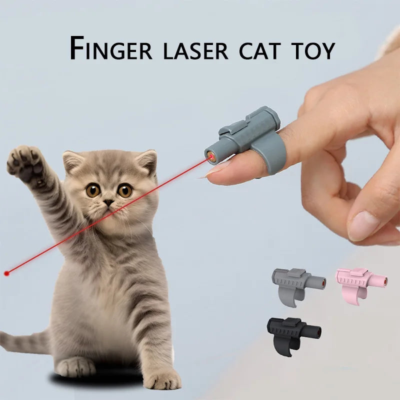 Portable Mini Laser Cat Toy Finger Sleeve Design LED Laser Pointer Pet Training Flashlight Scratching Tool Funny Cat Chase Stick