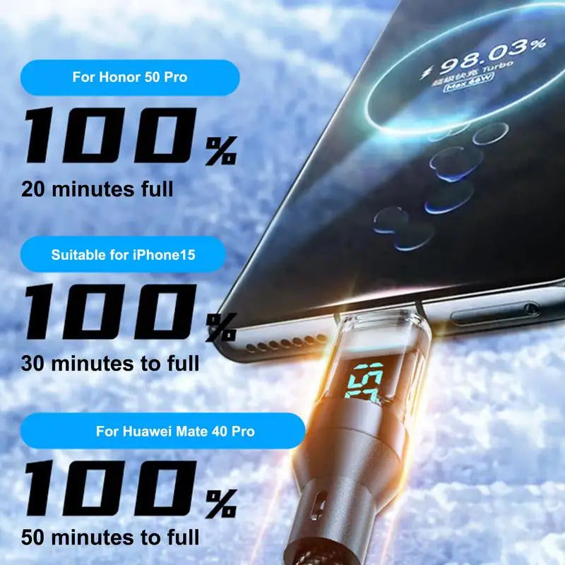 Fast Charging Cable Fast Charging Cable Data Cord Super Fast Charging USB C Cable High Speed Data Transfer Cord For Phones