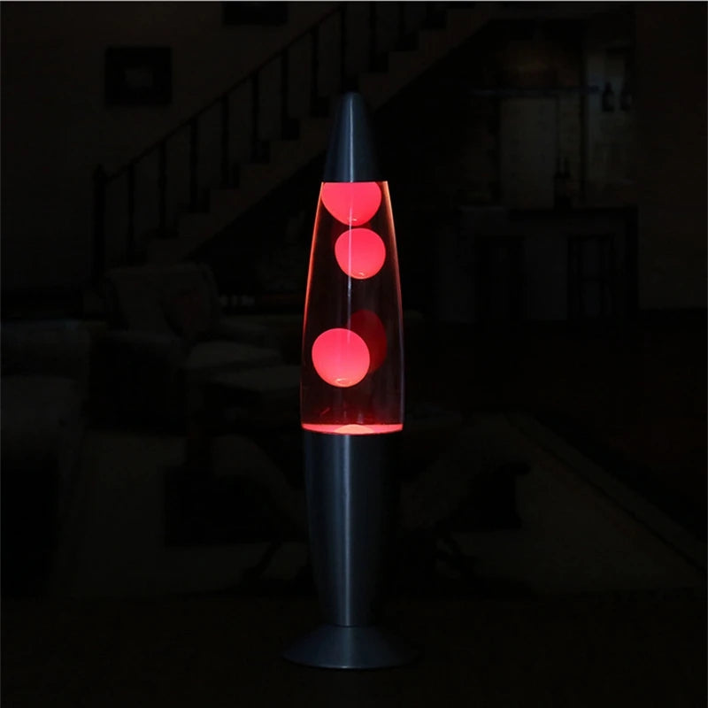 Jellyfish Decorative Lamp EU Plug Metal Base Volcanic Wax Lava Night Light For Tabletop, Bedroom/Office, Gift For Teens & Adults
