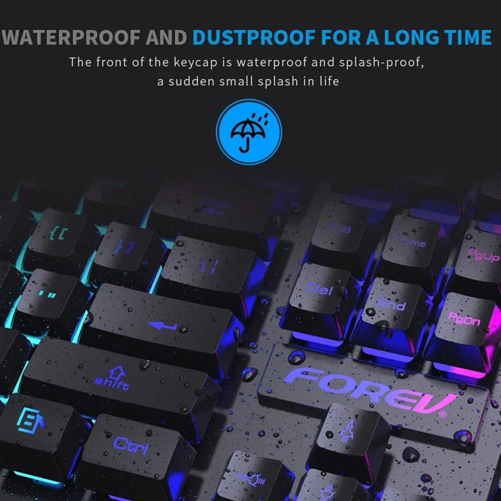 USB Wired Keyboard 104 Keys RGB Colorful Gaming Keyboard Mechanical Feel keyboard Standard Keyboard for Windows Laptop Computer