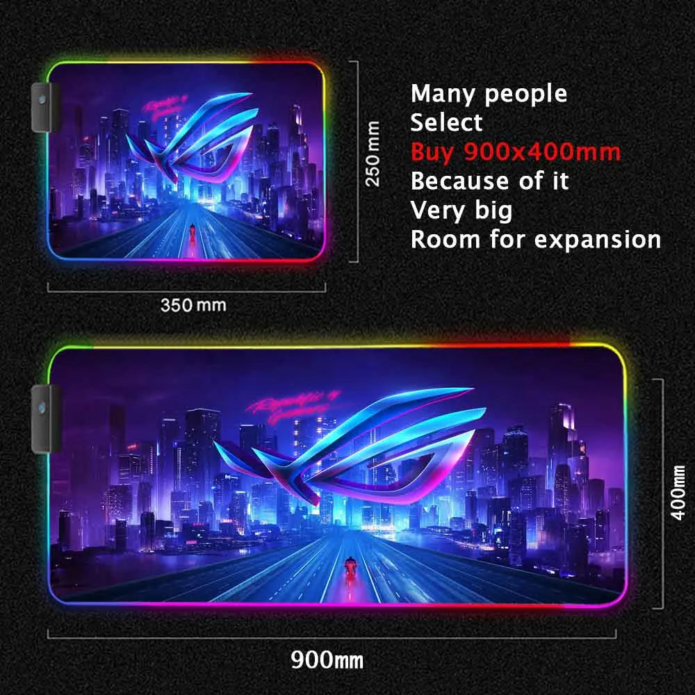 City Asus Rog Mouse Pad Rgb Backlit Mat Republic of Gamers Mouse Mat Pc Accessories Led Mouse Pads Gaming Play Mats Mesa Gamer
