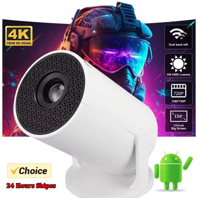 Mini 4K Portable Projector | 270° Rotatable Wi-Fi/Bluetooth | Wireless HDMI | Home Theater Outdoor Movie Night