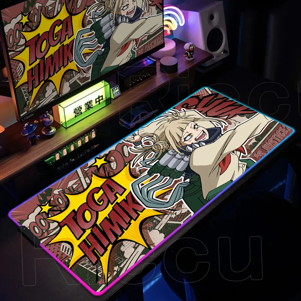 RGB My Hero Academia PC Gaming Accessorie Mouse Pad Keyboard Pad Large Anti-slip Carpets Japanese Anime Mat Home Office Setup