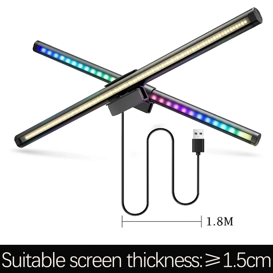 LED Desk Lamp Monitor Screen Light Bar RGB Computer Atmosphere Double sided Lights  For Work Study Read Gaming Dimming Lighting