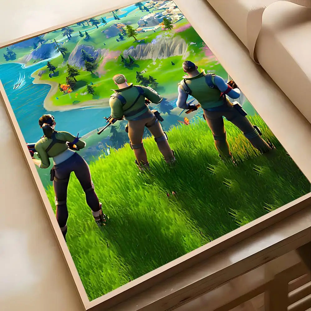 Hot Game F-Fortnites-Wallpaper Cool Poster Art painting poster with prints Home bedroom living room decoration gift