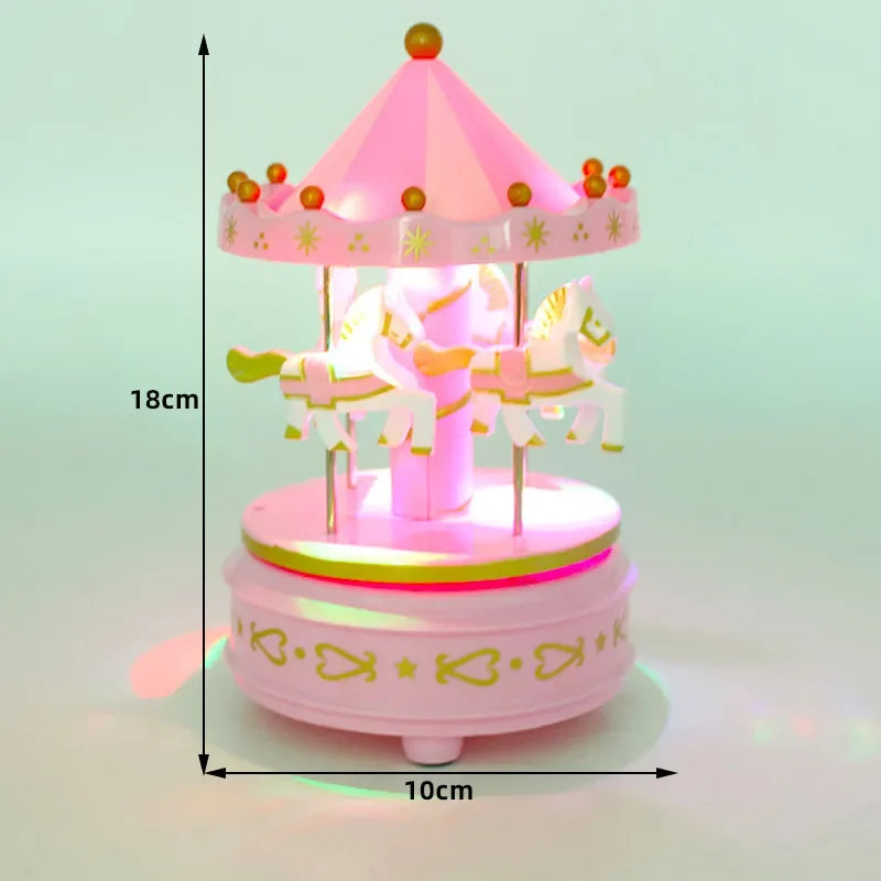 Merry-go-round Music Boxes Geometric Music Baby Room Decoration Gifts Unisex Christmas Horse Carousel Box Home Decor