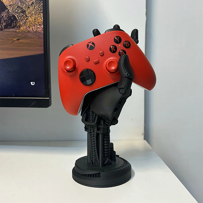 1pcGame Controller Desktop Stand Headphone Stand Jewelry Bracket Cyberpunk Mechanical Arm Resin Handicraft Ornament Storage Rack