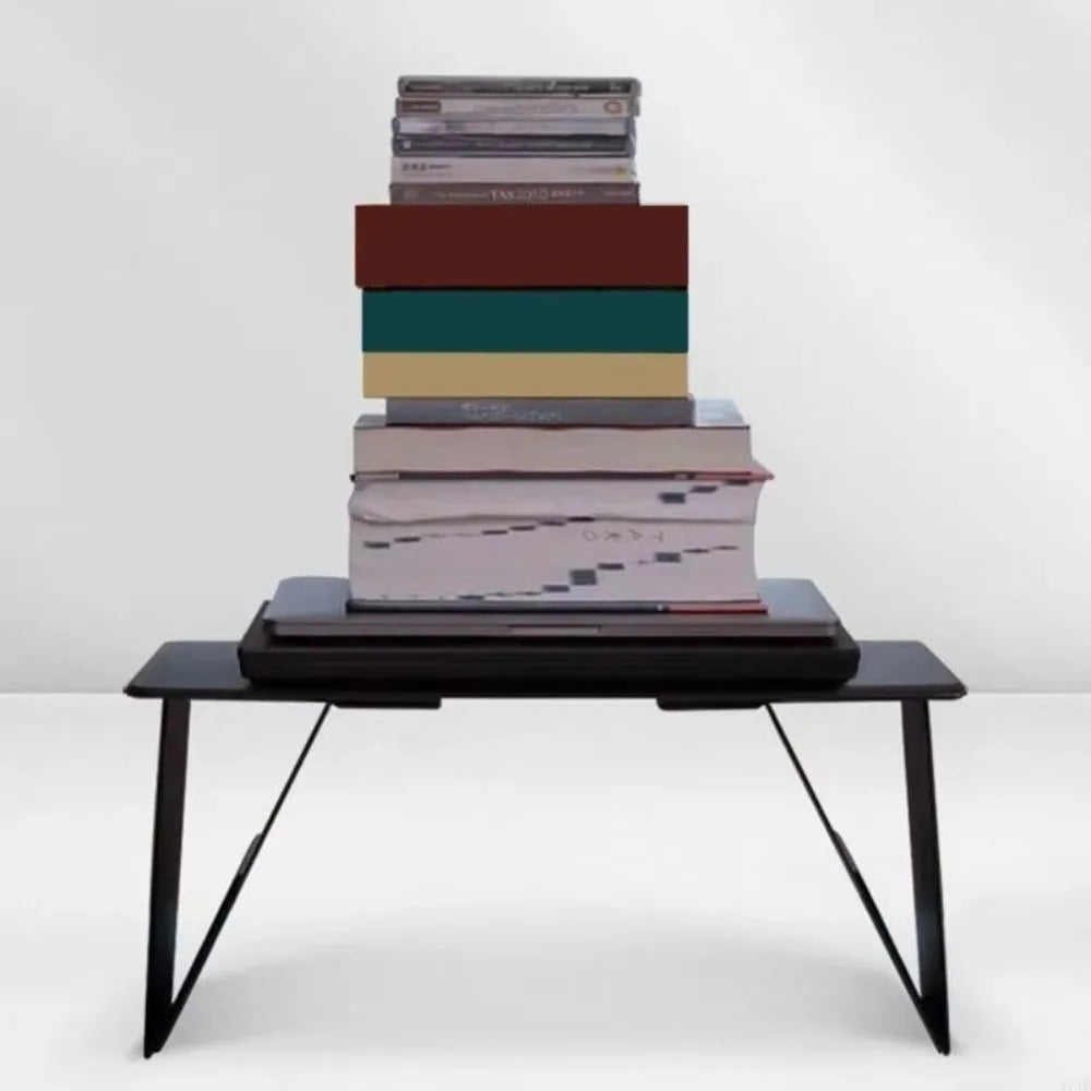 6-in-1 Function Foldable Laptop Stand Ultra-Thin Profile PU Leather Surface Computer Support Adjustable Portable Laptop Desk