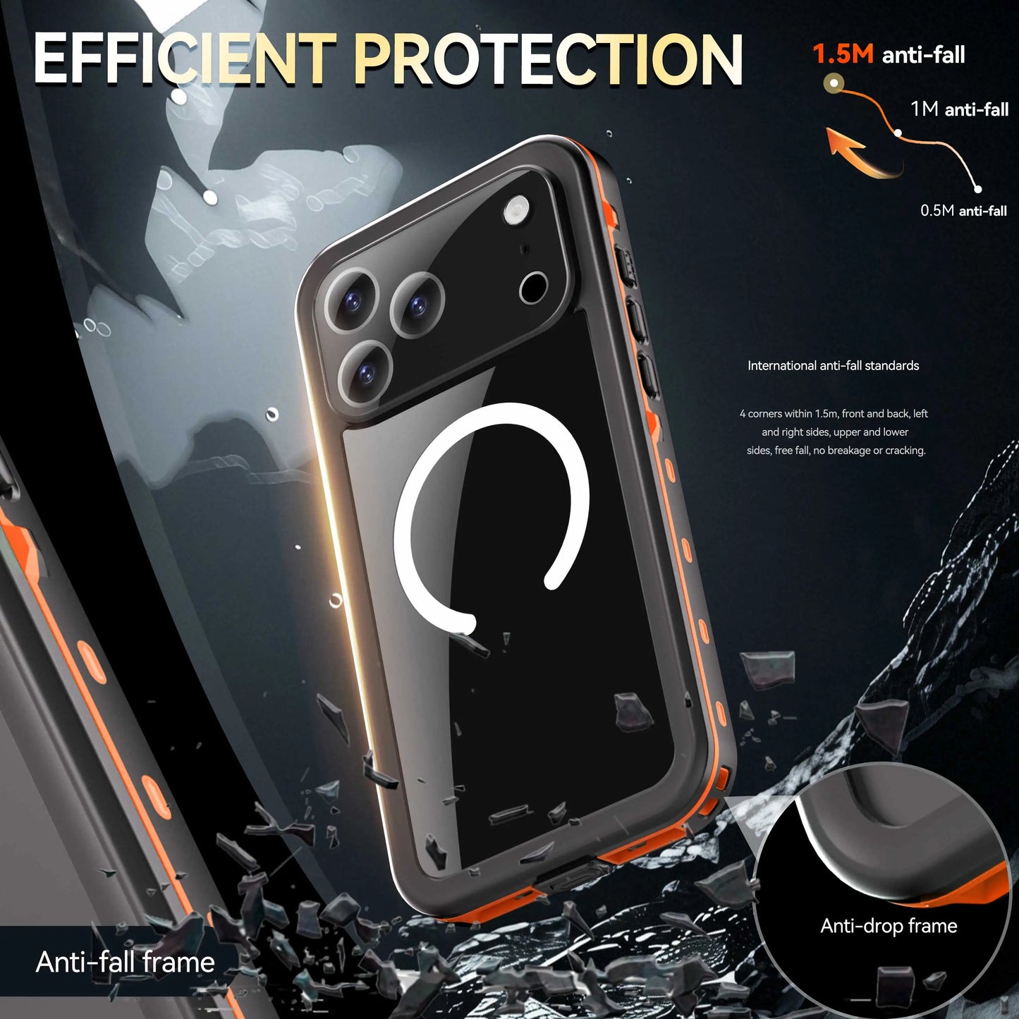 New Hot Sale 360° Shockproof and Dustproof IP68 Professional Waterproof Phone Case for iPhone 17 Pro Max / 17 Pro / 17 Air / 17