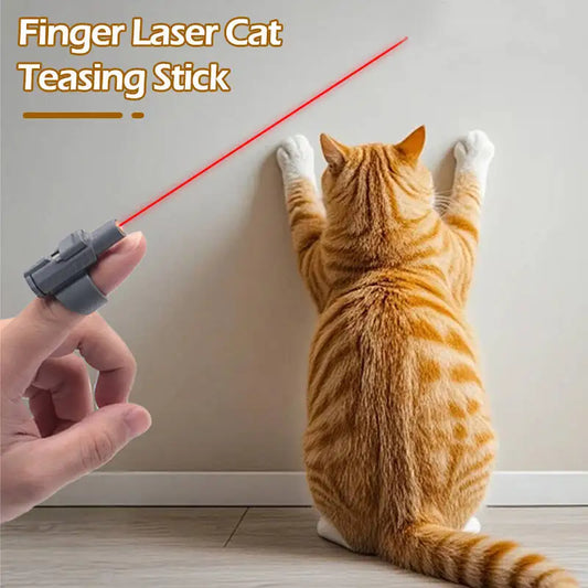 Portable Mini Laser Cat Toy Finger Sleeve Design LED Laser Pointer Pet Training Flashlight Scratching Tool Funny Cat Chase Stick