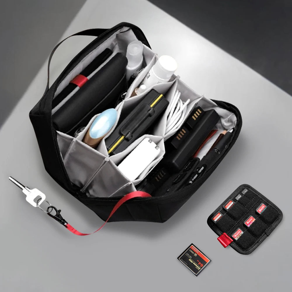 Electronic Organizer Travel Cable Organizer Bag Pouch Portable Carry Case for Cable Charger SD Card USB Mouse Pen Power Bank
