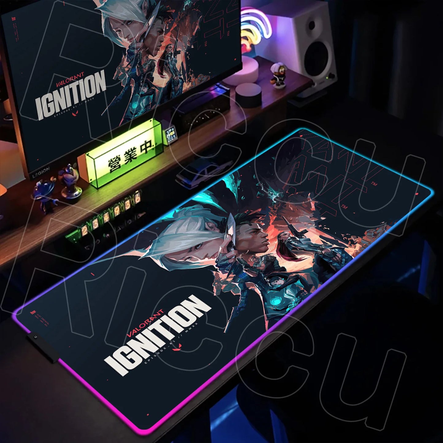 RGB Mouse Pad Gaming Valorant Computer Mice Mat Gamer Led Glowing Keyboard Mausepad 30x80cm PC Cabinet Carpet Office Accessories