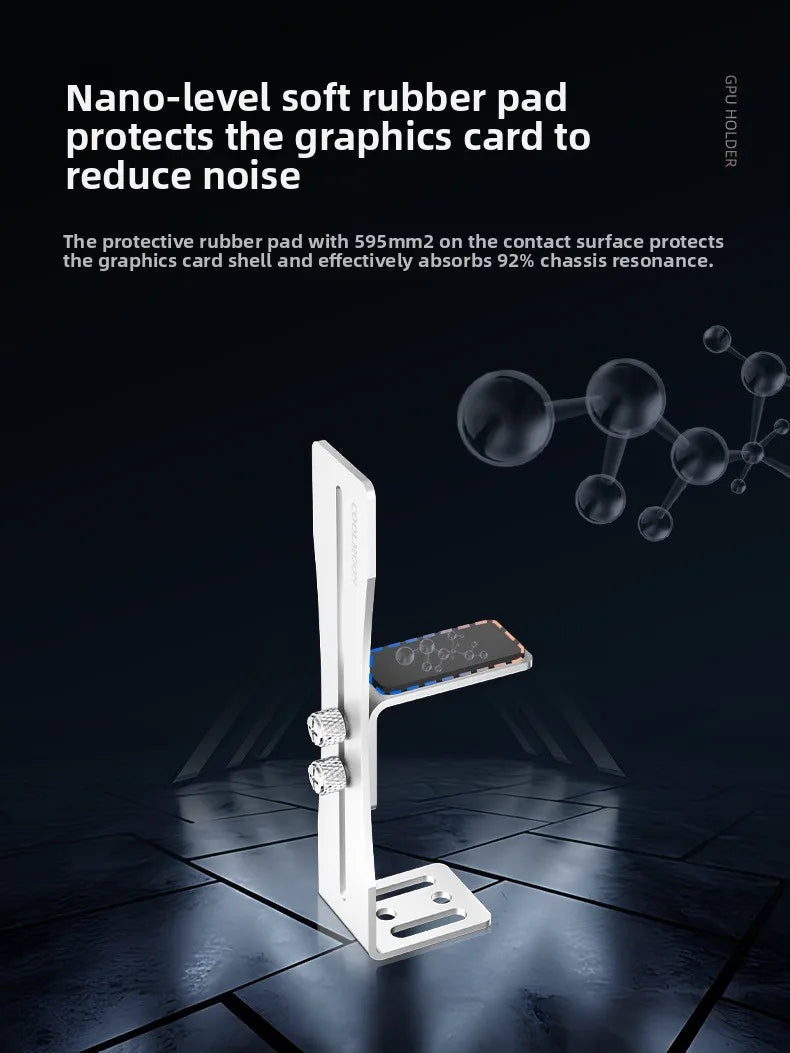 Aluminum GPU Brace Support for Vertical GPU in PC Case Universal Graphics Card Sag Bracket for Desktop Computer Gaming Build