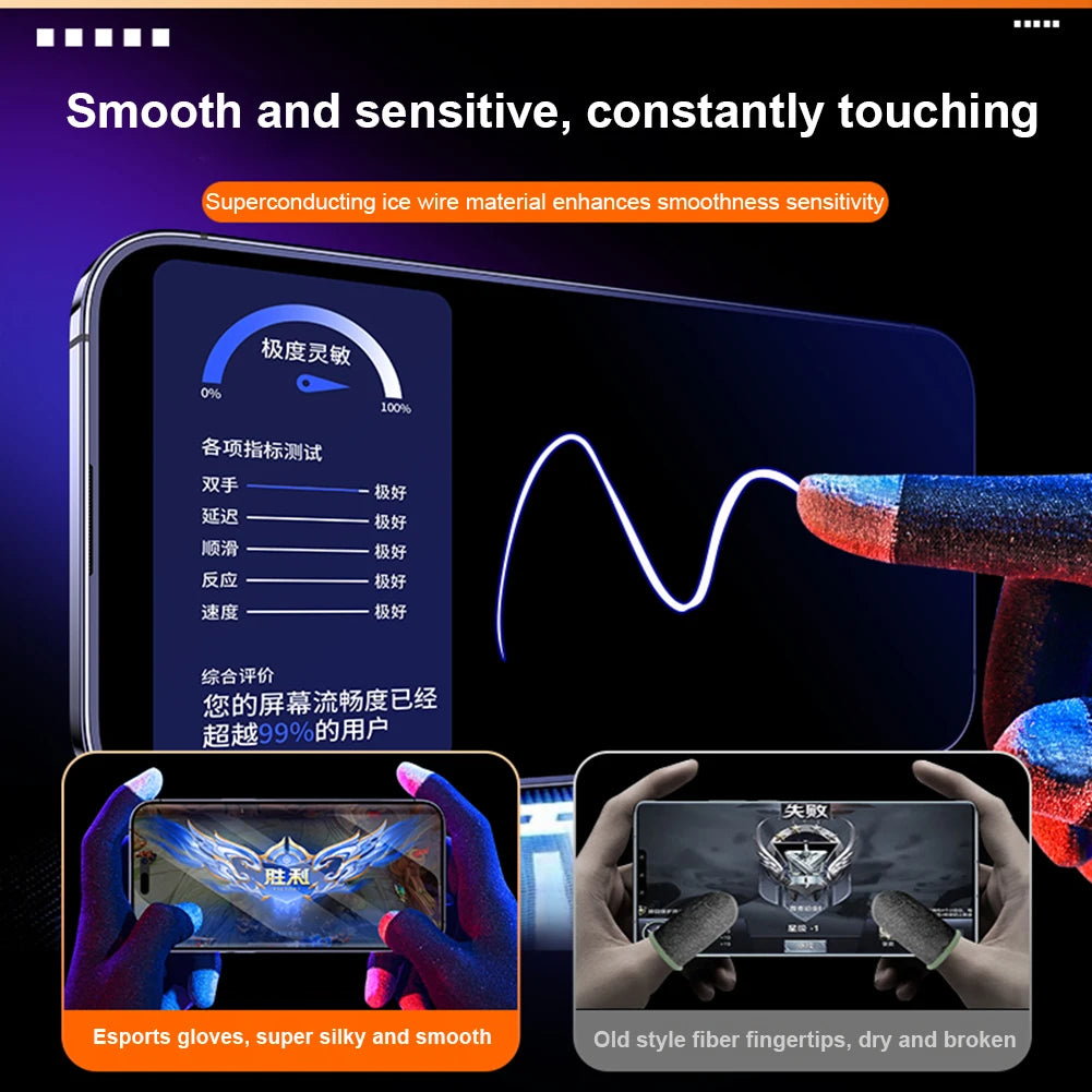 1 Pair Touch Screen Gloves Highly Sensitive Game Playing Gloves Anti-Sweat Breathable for PUBG E-Sports Sara Gaming Gloves