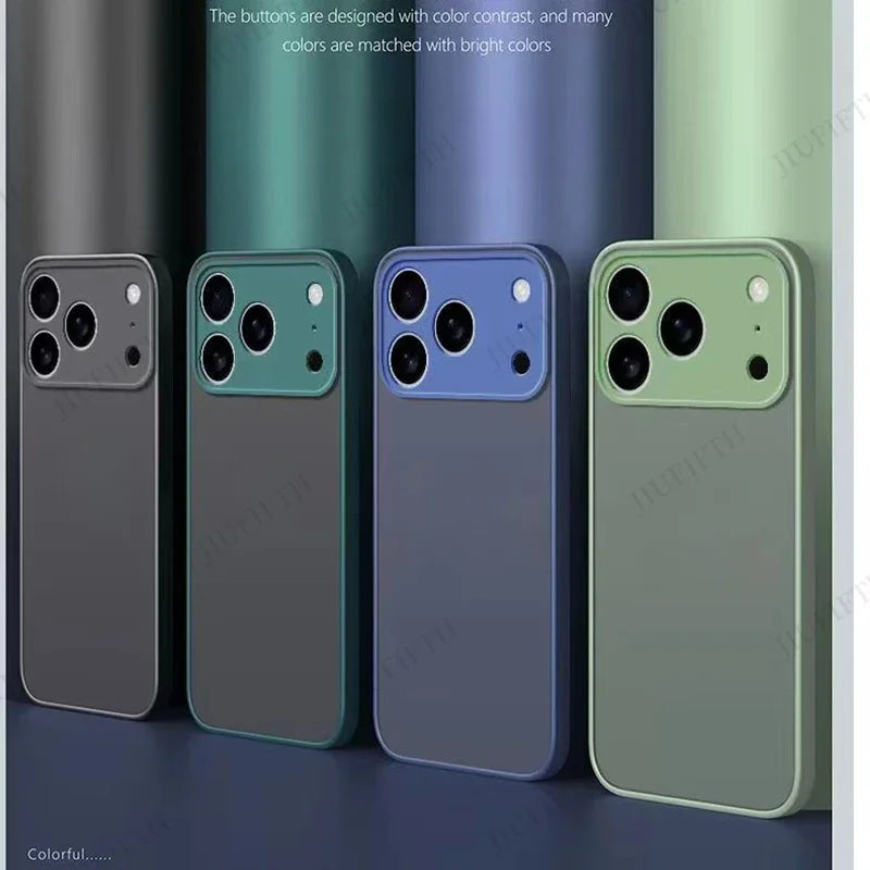 For iPhone 17ProMax 17 Pro Max 17Air AiR 16 16Plus Plus + Pro 16E E New Armor Shockproof Matte Hard Silicone Frosted Back Cover