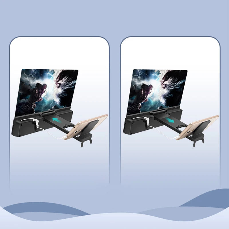 3D Screen Amplifiers Mobile Phone Magnifier With Enlarged Speaker Video Amplifier Stand Magnifying Folding Desk Audio Anti-Blue
