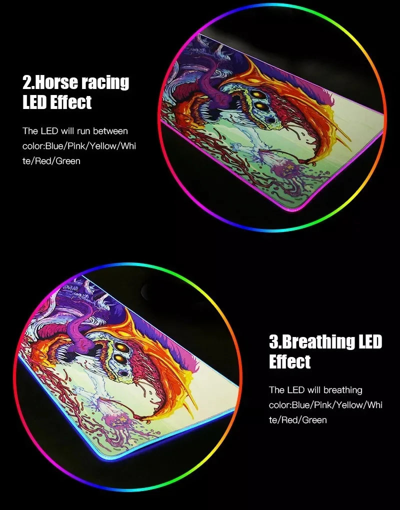 LED Gaming Mouse Pad With Backlight Deskmat PSFour Mousepad RGB Gamer Desk Decorations Computer Mouse Pad Pc Gamer Full Mat