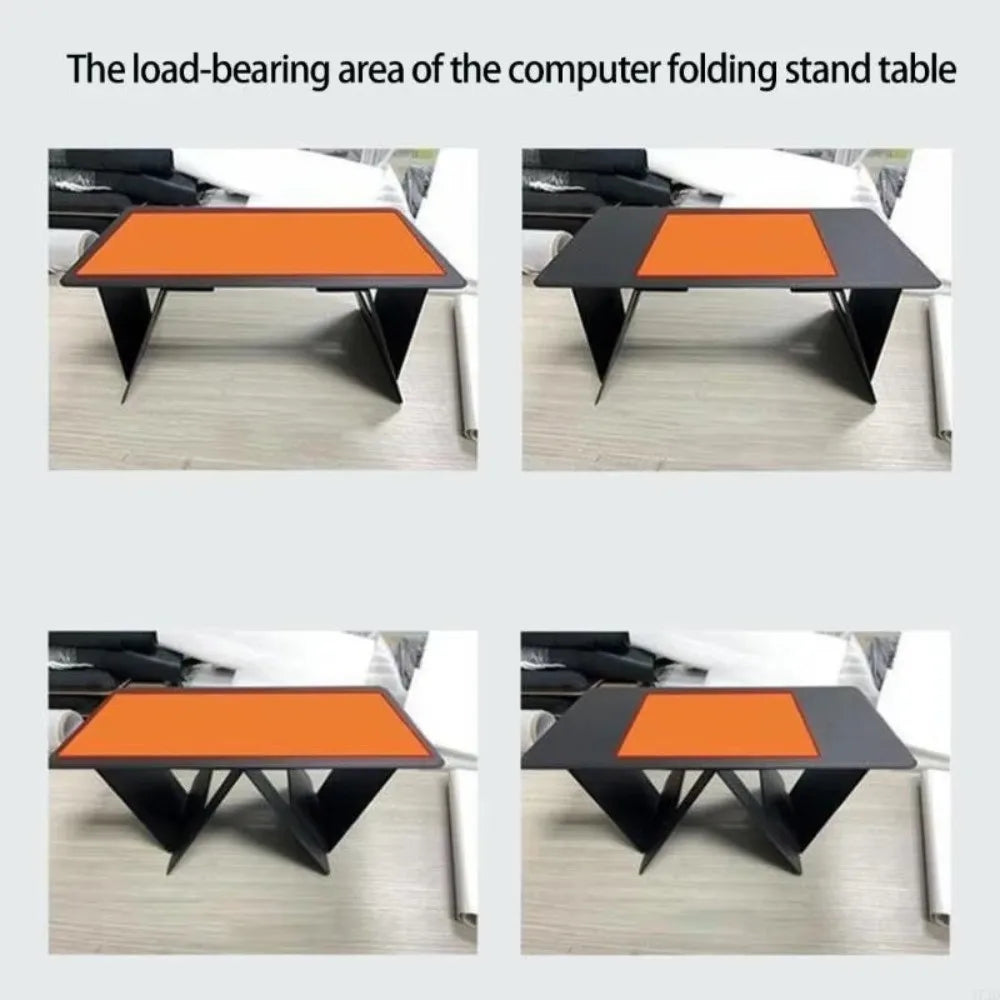 6-in-1 Function Foldable Laptop Stand Ultra-Thin Profile PU Leather Surface Computer Support Adjustable Portable Laptop Desk
