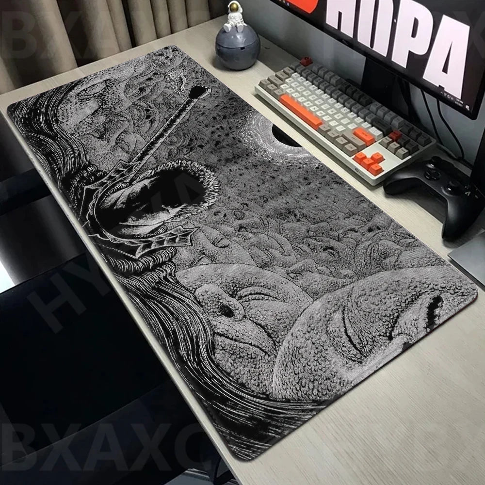 Guts sword in berserk Mouse Mat Berserk Guts Gamer Gaming Mouse Pad Computer Accessories Big Keyboard Laptop Padmouse Speed Desk