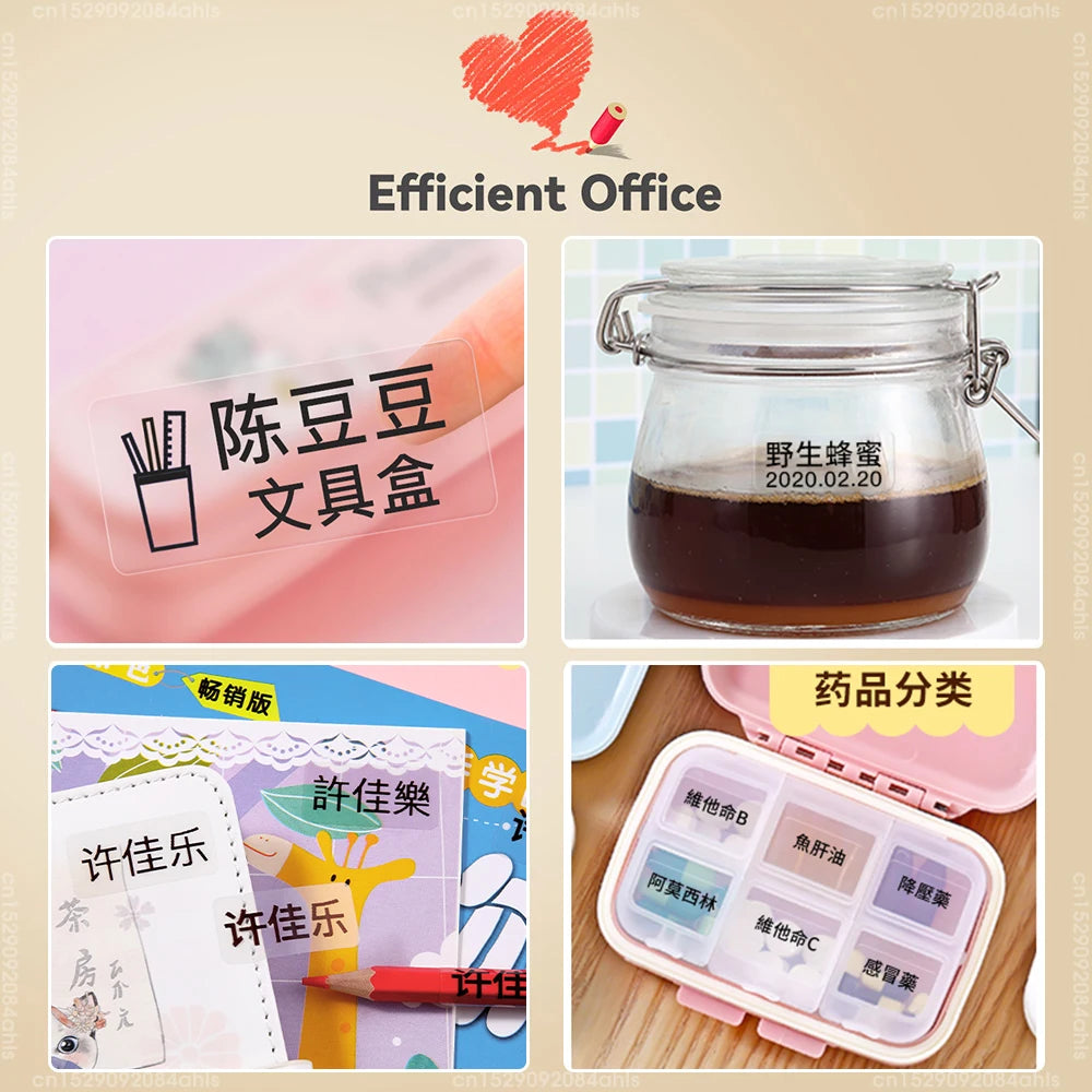 Mini Thermal Printer P15 Label Printer Portable Bluetooth Adhesive Sticker Labeller Inkless Labeling Machine with Thermal Paper