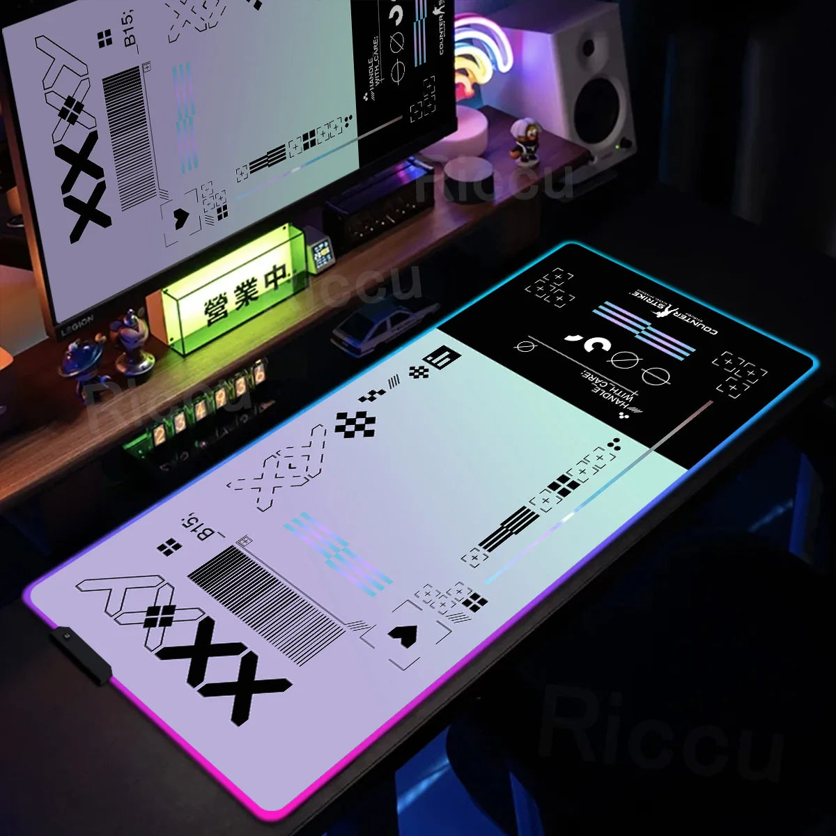 RGB Keyboard Mat Printstream Large Rubber Mouse Pad Gaming Antislip Rug LED Mouse Mat 900x400mm CSGO Gamer Mousepads PC Desk Pad