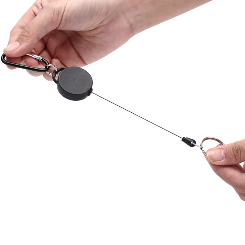 Stainless Steel Rope Camping Telescopic Burglar Chain Key Holder Tactical Keychain Outdoor Key Ring Return Retractable Key Chain