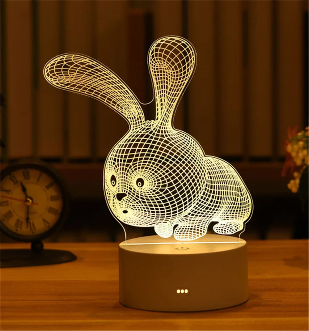 Romantic Love 3D Acrylic Neon Sign USB Led Lamp for Home Children's Night Lights Table Lamp Birthday Valentines Day Bedside Lamp