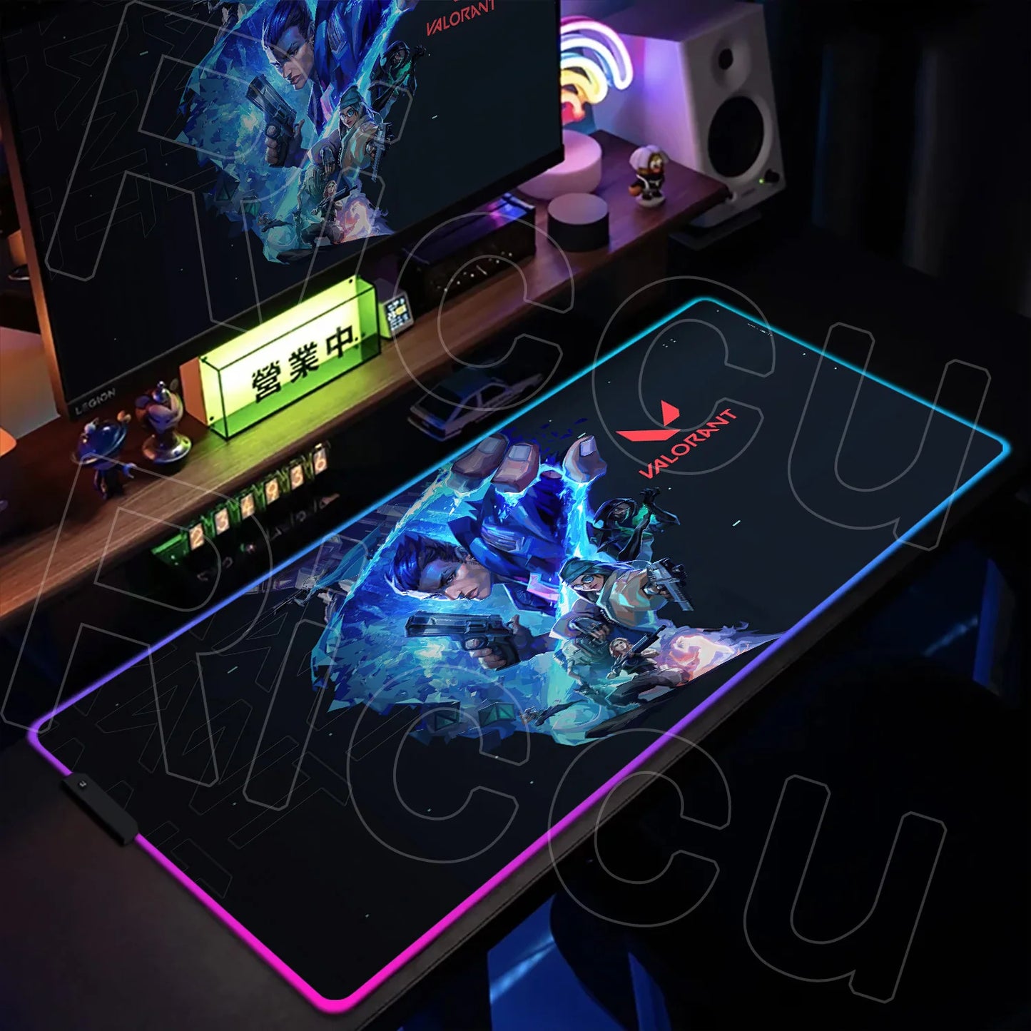 RGB Mouse Pad Gaming Valorant Computer Mice Mat Gamer Led Glowing Keyboard Mausepad 30x80cm PC Cabinet Carpet Office Accessories