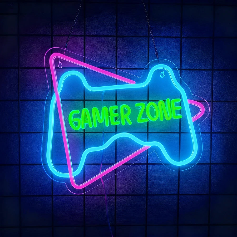 Game Zone Neon Signs for Gamer Room Decor,Gaming Light Neon Sign for Gaming Wall Decor,Led Neon Gaming Sign for Gamer Gifts Boys