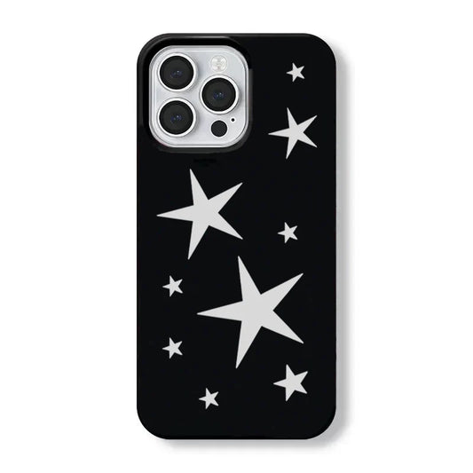 Ins Korean Lovely White Five Star Phone Case For iPhone 17 16 Pro Max 15 14 13 12 11 Pro 7 8 16 Plus 16e 17Air Shockproof Cover