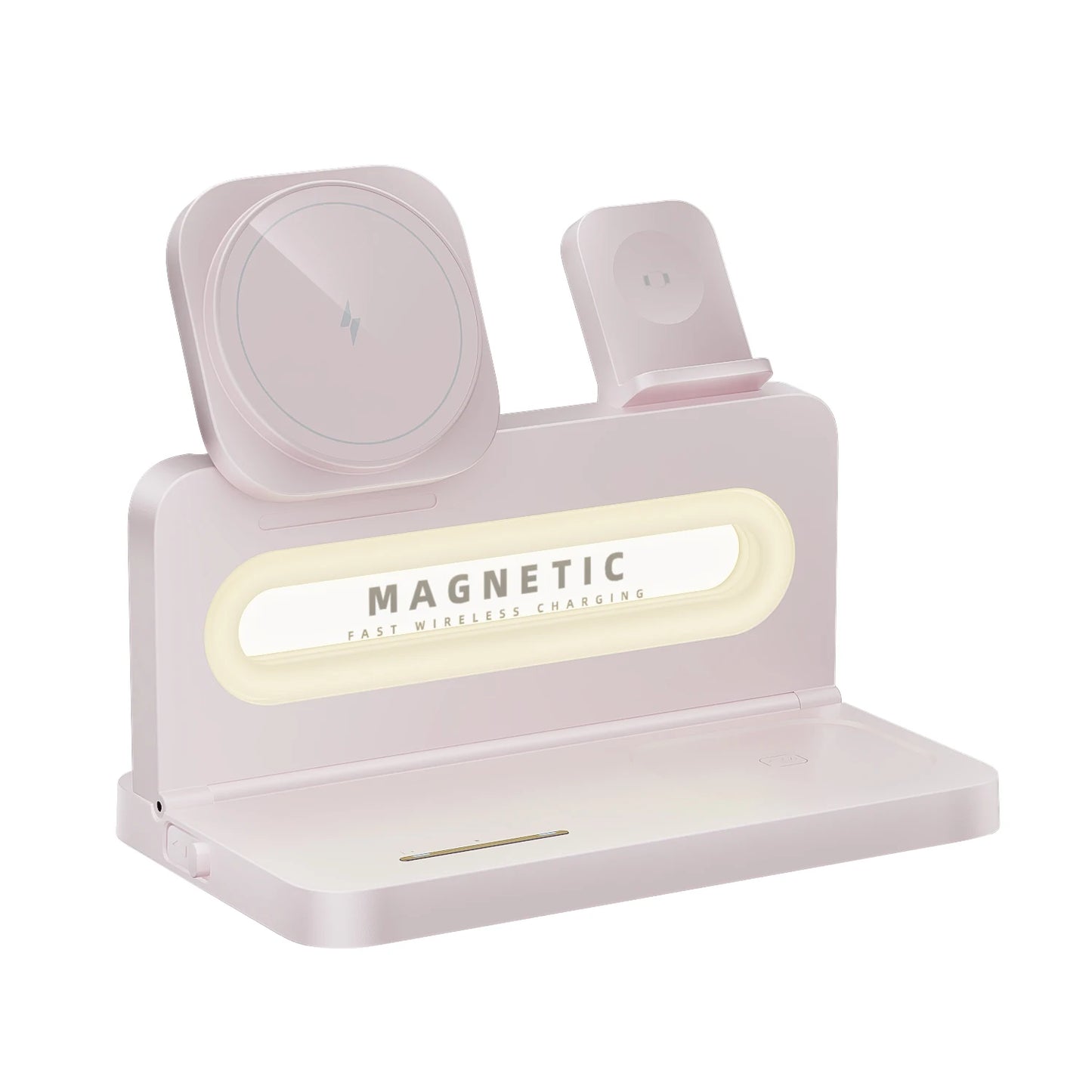 Wireless Charger with Desk Lamp, 3-in-1 Magnetic Fast Charging Base Compatible with Magsafe iPhone 17/16, iWatch, and AirPods