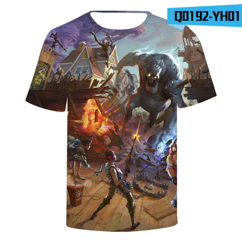 New Game Fortnite T-Shirts Anime Beach 3D Printed Streetwear Cute Cartoon O-Neck Oversized T Shirt Harajuku Kids Tees Tops Gift
