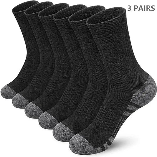 3 Pairs Men's Outdoor Gym Socks High Quality Comfortable Soft Ground-Gripping Football Large Size New Style