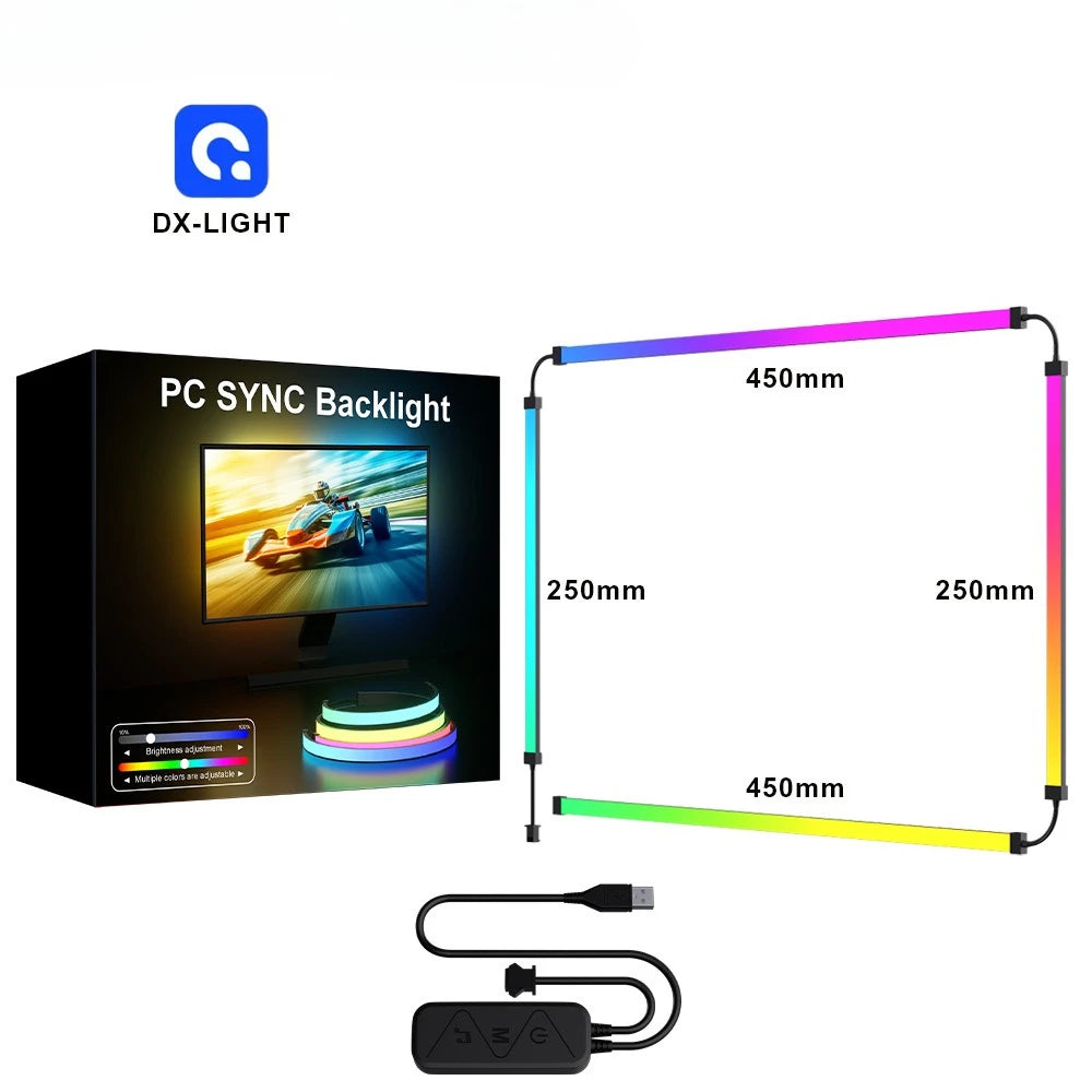 RGB Gaming Lights Strip Monitor Backlight LED Display Sync PC Atmosphere Screen APP Music Synchronization Decor Game Room Party