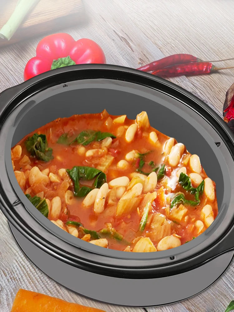 Silicone Slow Cooker Liner for 7-8QT Pot Reusable Slow Cooker Silicone Insert with Handle Leakproof Slow Cooker Liner Insert