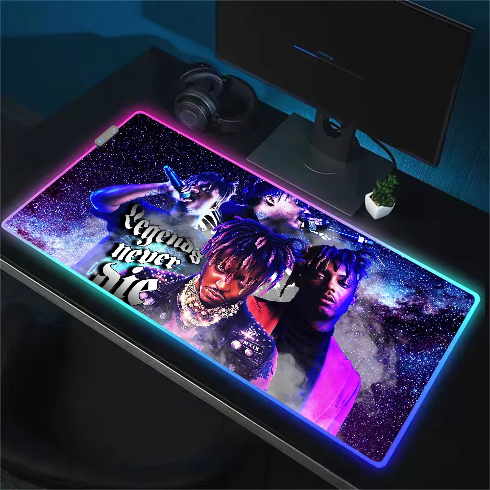 Rapper Juice WRLD Legends Never Die For Rgb Mouse Pad Xxl Steelserie Laptop Mat Gaming Mousepad Backlit Keyboard Girl Table Pads