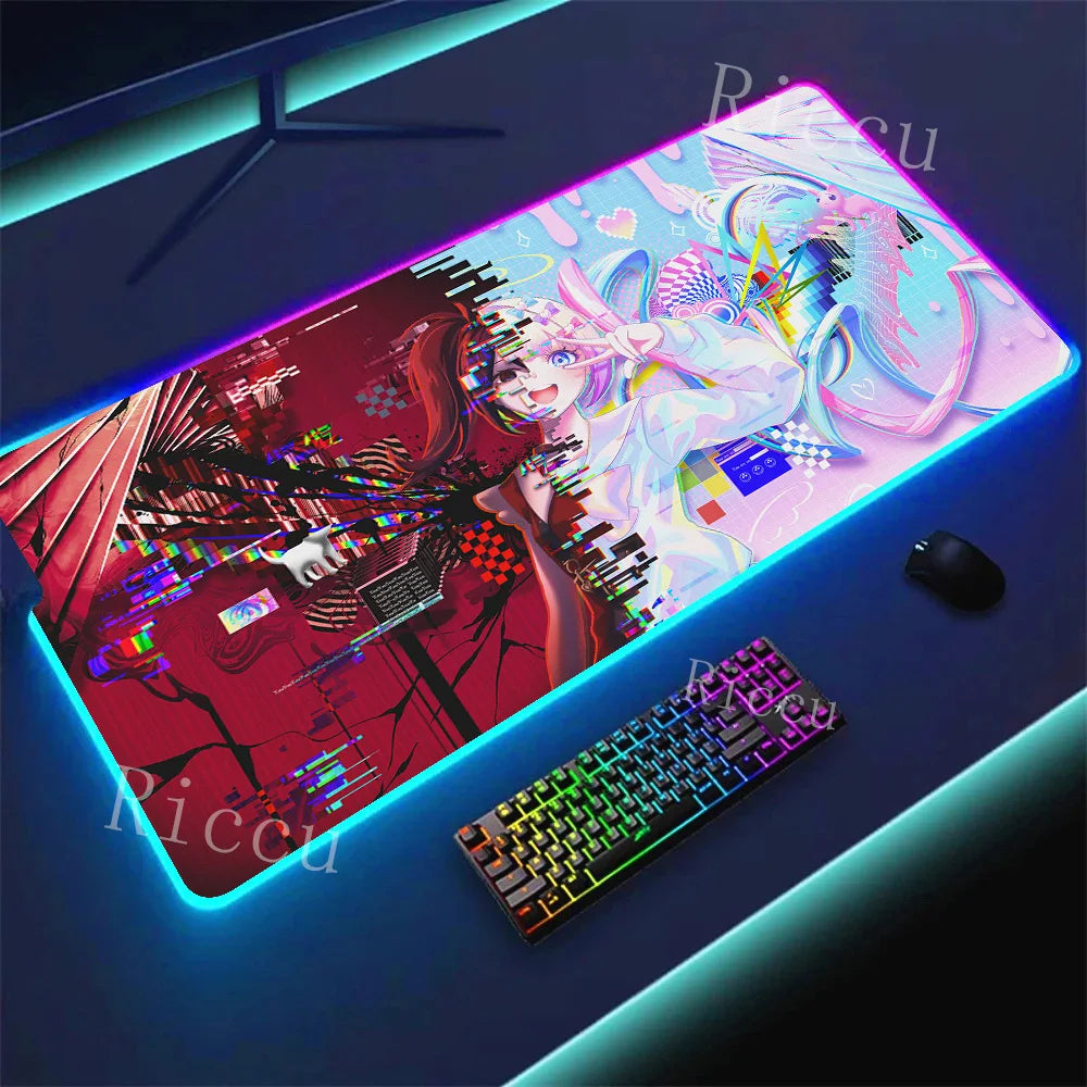 RGB HD Needy Girl Overdose MousePad Gamer Desk Mat Large Mousepad Compute Deskpad Art Gaming Mouse Mats Pc Company Pads E-Sports