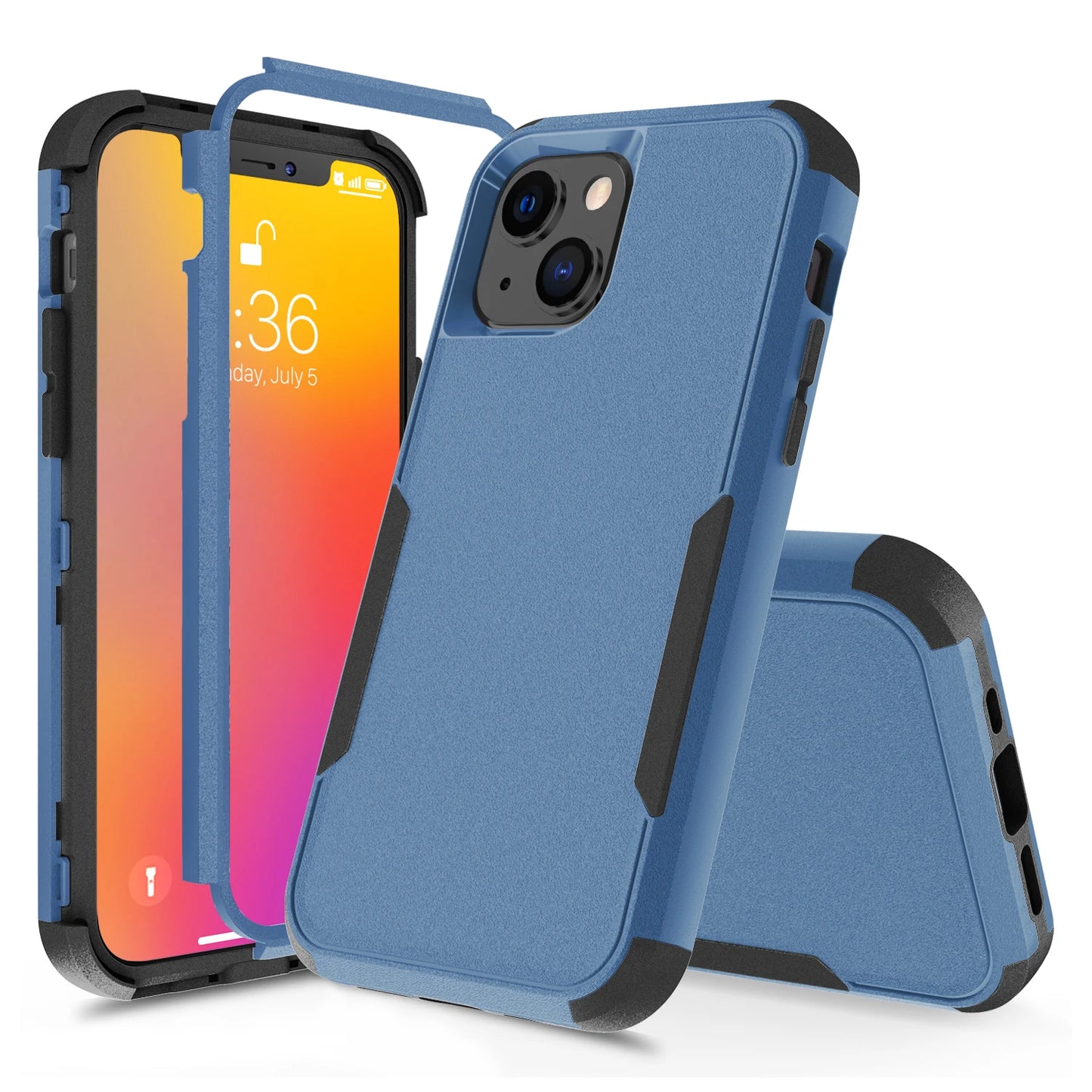 3 Layer Case for iPhone17 16 15 14 13 Pro Max Mini 12 11 7 8 Plus XS Max XR Luxury Armor Shockproof Soft Bumpers Hard Cover