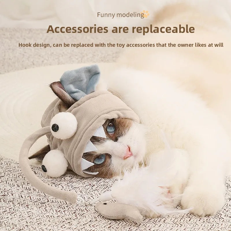 Cute Cat Hat Funny Hand-made Knitting Puppy Caps Pets Party Cosplay Headwear Elastic Dog Kitten Hat Hair Decoration plush