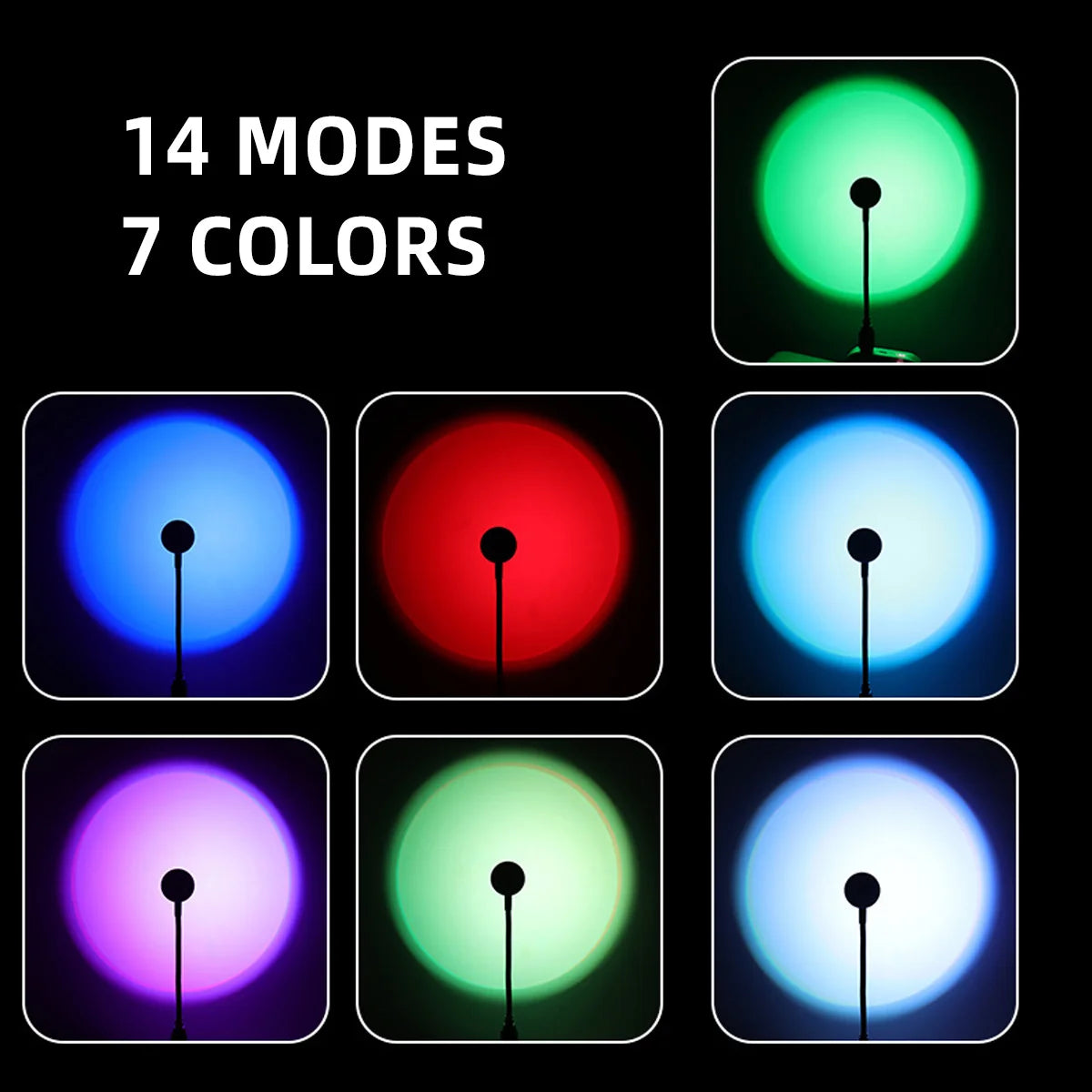 LED Rainbow Sunset Projection Lamp Atmosphere Night Light Photography Fill Light Artifact Creative Room Decoration Gift