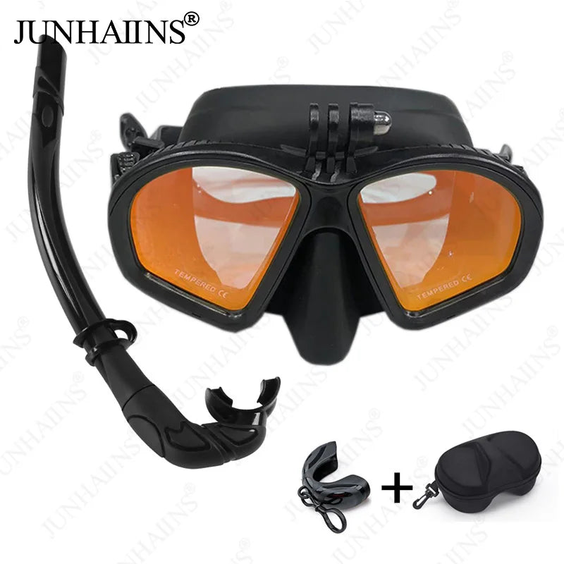 JUNHAIINS diving mask Low capacity multi-purpose diving mask Adult scuba diving mask Men's and women's diving goggles Diving