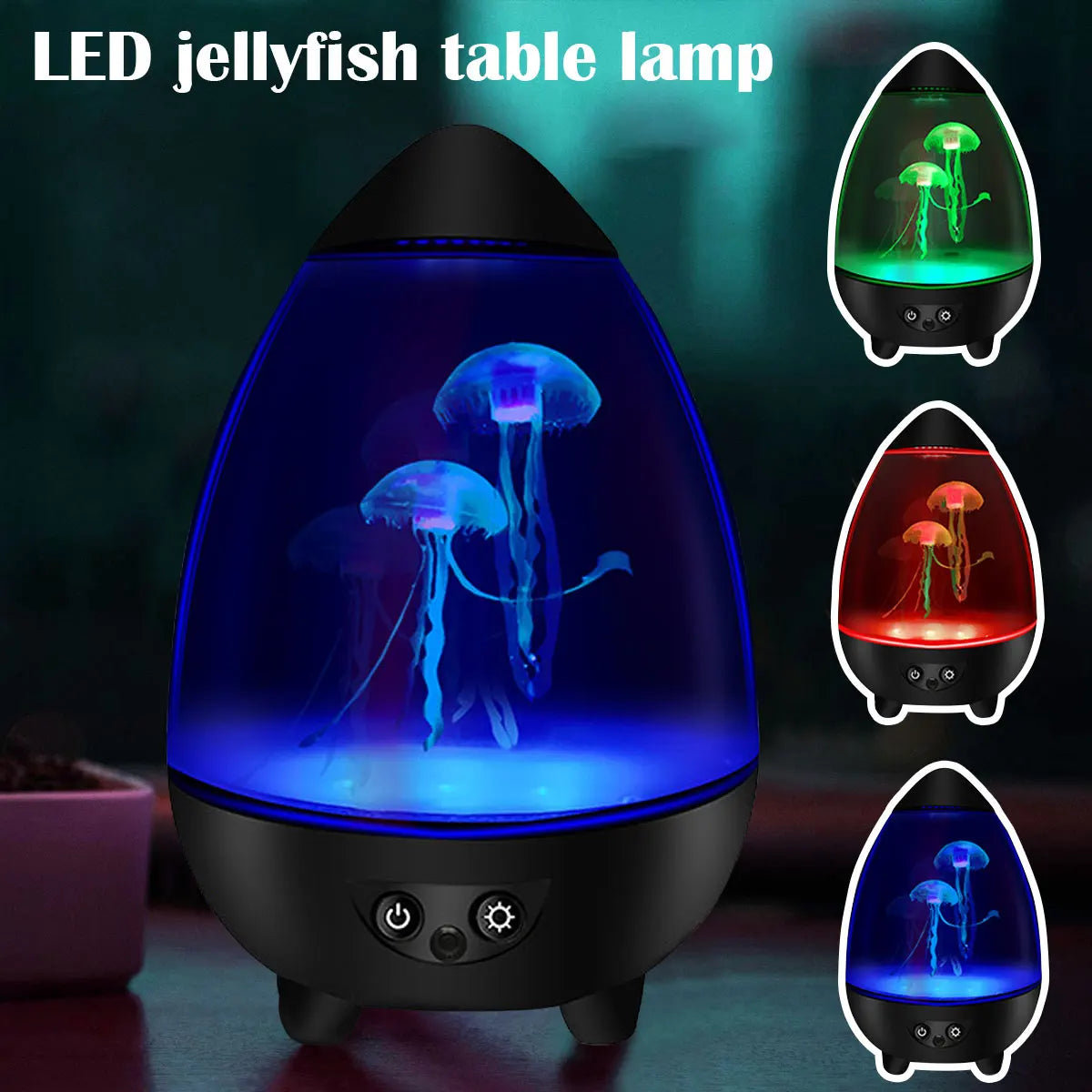 LED Jellyfish Lamp Mute Jellyfish Night Light USB Charging Egg/Cylinder Shape Desktop Aquarium Mood Light Remote RGB Table Decor