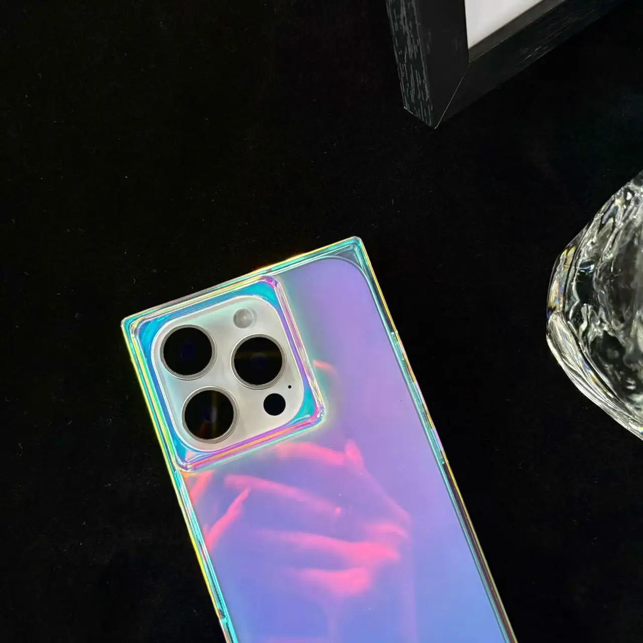 Fashion Cool A Riot of Colours laser light Dazzling Rectangle Cover Case for iPhone 13 14 15 16 17 Pro Max Glossy Phone Case